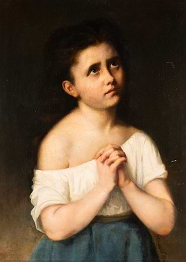 Girl in Prayer Painting