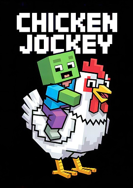 Minecraft Chicken Jockey Illustration