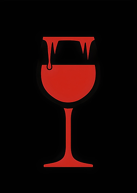 Halloween Red Wine Minimalist Art