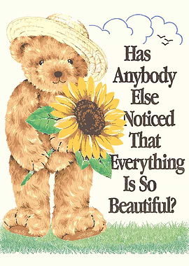 Teddy Bear with Sunflower and Quote