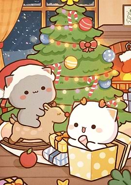 Cats Celebrating Christmas