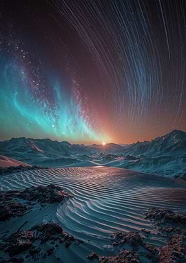 Night Sky Over Desert Landscape