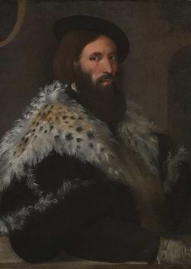 Portrait of a Bearded Man in Fur