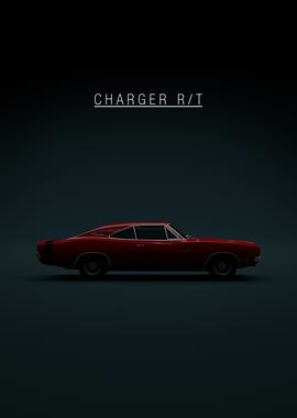 Red Charger R/T Car Poster