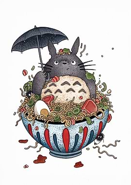 Cartoon Ramen Bowl Illustration