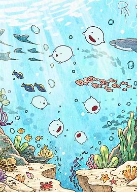 Cute underwater scene