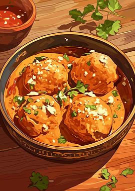 Delicious Meatballs in Sauce Illustration
