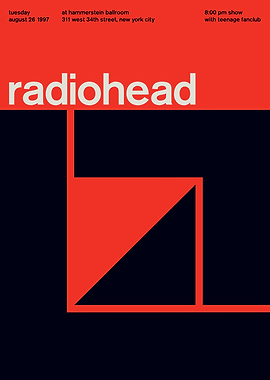 Radiohead Concert Poster, 1997