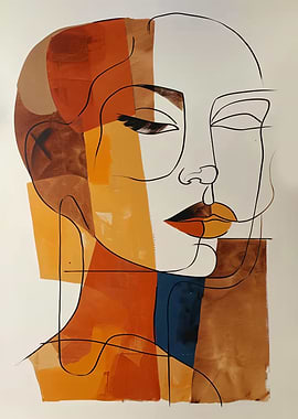 Abstract Portrait with Warm Tones