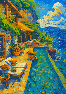 Coastal Villa Painting