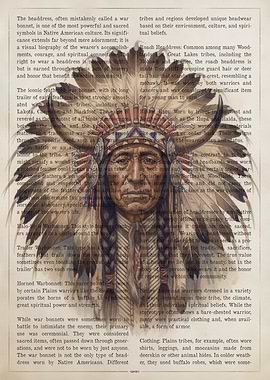 Native American Chief Headdress Portrait