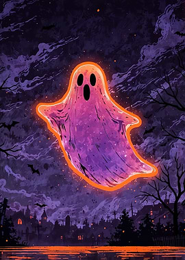 Halloween Ghost Spooky Night Scene