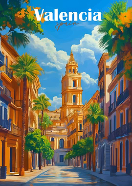 Valencia Spain view painting