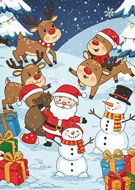 Christmas Scene Santa