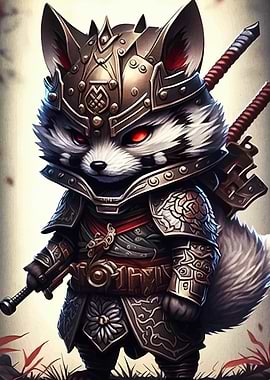 Samurai Raccoon Warrior
