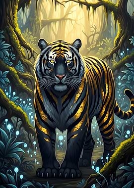 Tiger in Magical Forest