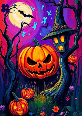 Halloween Night Spooky Scene