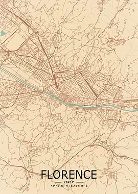 Florence Vintage Map