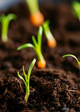Carrot Sprouts in Soil