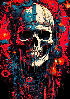 Cyberpunk Skull with Intricate Details
