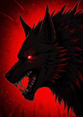 Fierce Wolf Red Eyes