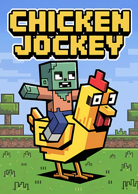 Minecraft Chicken Jockey Illustration