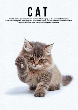 Cute Kitten with Text Description