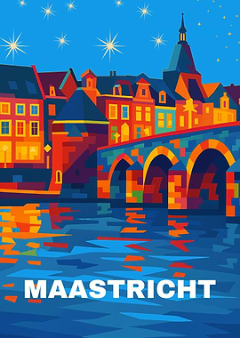 Maastricht Cityscape at Night