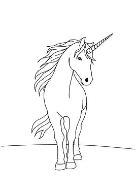 Unicorn Minimalist Line Art