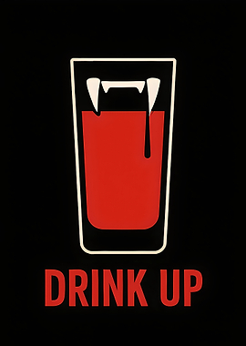Vampire Drink Up Minimalist Art