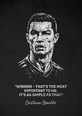 Cristiano Ronaldo Winning Quote Portrait
