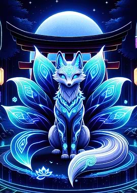 Nine-tailed Fox in a Shrine