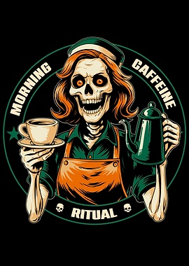 Caffeine Ritual Skeleton Barista