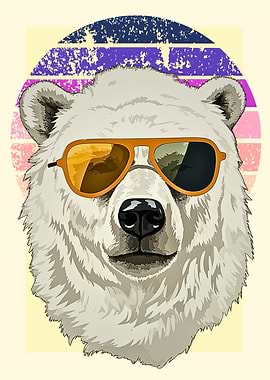 Cool Polar Bear with Sunglasses
