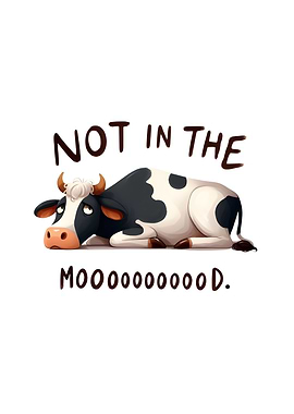 Not in the Mooood Cow Cartoon