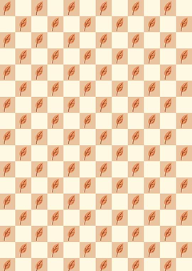Autumn Leaves Checkered Pattern