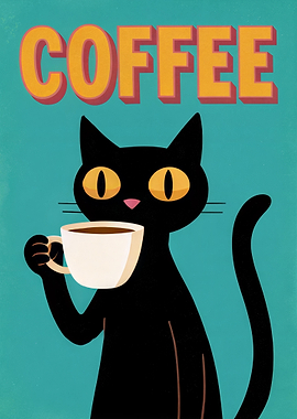 Funny Coffee Black Cat
