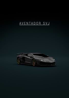 Lamborghini Aventador SVJ on Dark Background
