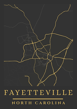 Fayetteville North Carolina Map Art