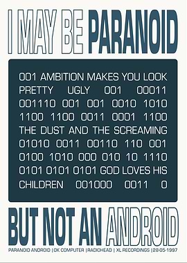 I May Be Paranoid Radiohead Poster