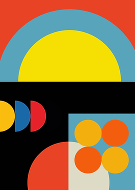 A GEOMETRIC WORK IN THE BAUHAUS STYLE