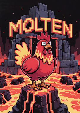Molten Pixel Art Chicken