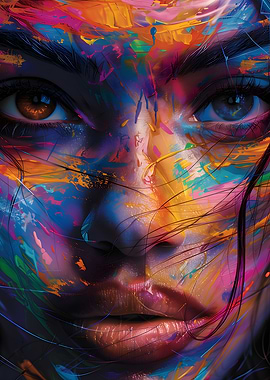 Colorful Abstract Portrait of a Woman