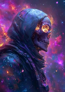 Cosmic Skull in Hooded Robe