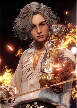 Young Warrior with Mechanical Arm