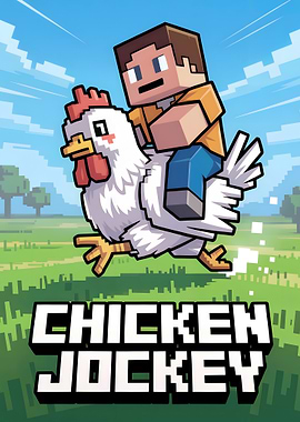 Minecraft Chicken Jockey Illustration