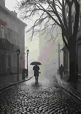 Rainy Day Street Scene