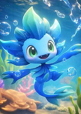 Cartoon Water Character Scene