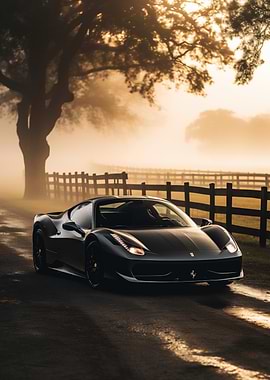 Black Ferrari Countryside