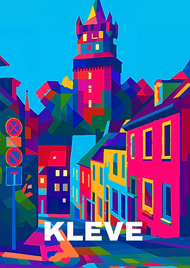 Colorful Kleve Cityscape Art
